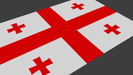 Poster - Flag of Georgia on a gray background. Rendering illustration.