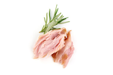 Sticker - Smoked chicken fillet, isolated on white background.