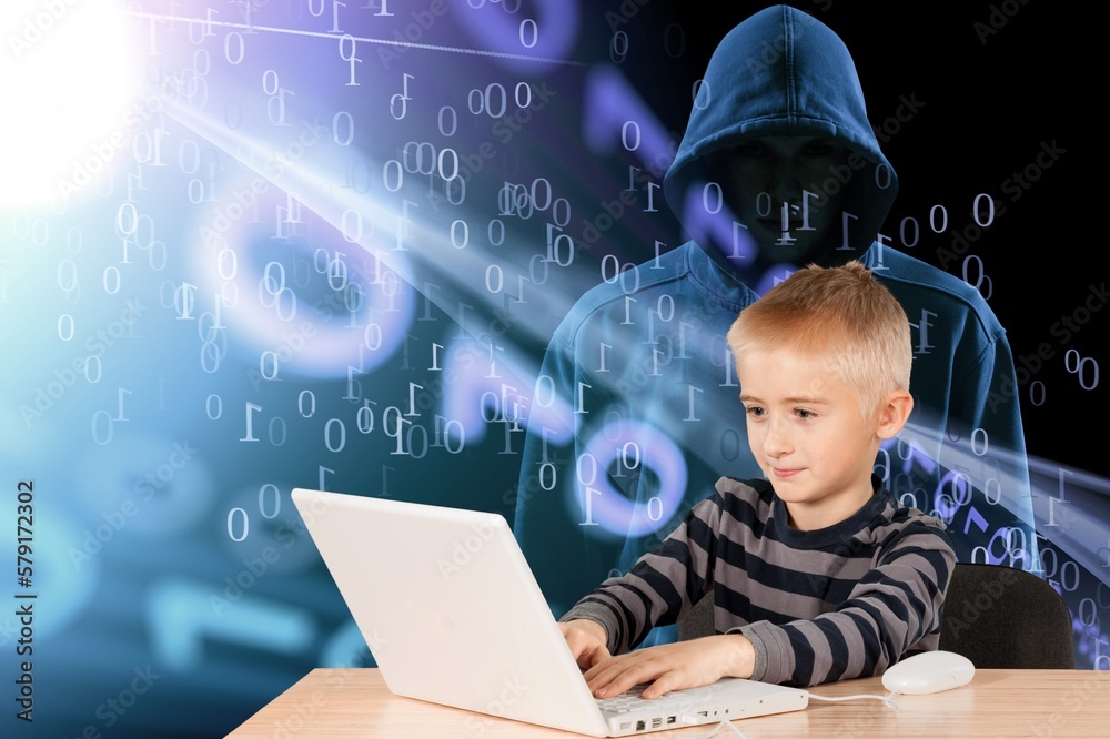 online security concept, cyber bullying for children Stock Photo ...