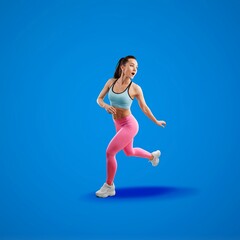 Wall Mural - Female Athlete Exercising Training. Fitness Workout