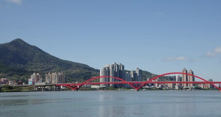 Canvas Print - Bridge in Tamsui District of Taiwan