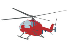 Light Twin-engine, Multi-purpose Utility Helicopter Vector In Red