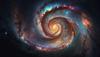 Wall Mural - a view from space to a galaxy - stars and nebula in space - space wallpaper - generative ai