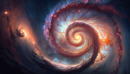 Wall Mural - a view from space to a galaxy - stars and nebula in space - space wallpaper - generative ai