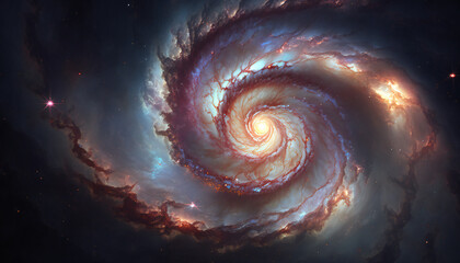 Wall Mural - a view from space to a galaxy - stars and nebula in space - space wallpaper - generative ai