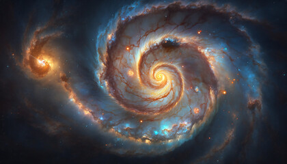 Wall Mural - a view from space to a galaxy - stars and nebula in space - space wallpaper - generative ai