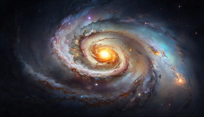 Wall Mural - a view from space to a galaxy - stars and nebula in space - space wallpaper - generative ai