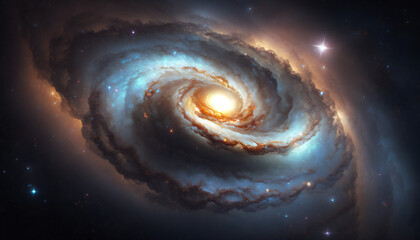 Wall Mural - a view from space to a galaxy - stars and nebula in space - space wallpaper - generative ai