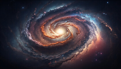 Wall Mural - a view from space to a galaxy - stars and nebula in space - space wallpaper - generative ai