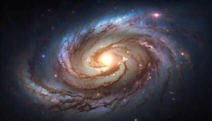 Wall Mural - a view from space to a galaxy - stars and nebula in space - space wallpaper - generative ai