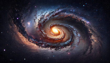 Wall Mural - a view from space to a galaxy - stars and nebula in space - space wallpaper - generative ai