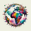© Ungrim - Illustration of diversity world full of colours and shapes created with generative AI technology