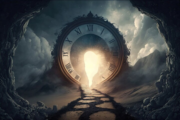 Aufkleber - bravely entering into a world beyond time generative ai