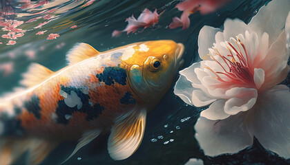 Illustration of a Koi fish.