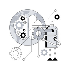 Poster - Technological revolution abstract concept vector illustration. Technological invention, ICT revolution, modern scientific innovations, machine learning progress, information era abstract metaphor.