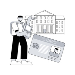 Poster - Smartcards for schools abstract concept vector illustration. Student profile, school attendance system, pupil identification, microchip technology, smart access card, tracking abstract metaphor.
