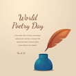 vector graphic of world poetry day good for world poetry day celebration. flat design. flyer design.flat illustration.