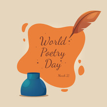 Vector Graphic Of World Poetry Day Good For World Poetry Day Celebration. Flat Design. Flyer Design.flat Illustration.