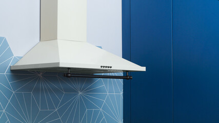 Wall Mural - Modern white electric exhaust hood in kitchen