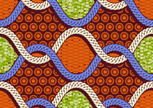 Intertwined Rope Africa Ethnic Pattern, Vibrant Colors, Tribal Textile Art, Hand-draw Background, Fashion Artwork For Fabric Print, Shirt, Clothes, Scarf, Shawl, Carpet, Bag
