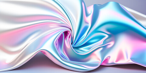 abstract colorful smooth wavy elegant holographic silk cloth texture design, dynamic shiny luxury me