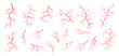 © Vector Tradition - Red veins, anatomy, blood vein artery or capillary, vector medical icons. Human body blood veins, eye capillary or hemorrhage vessels and venous blood aortas of vascular and arterial circulation