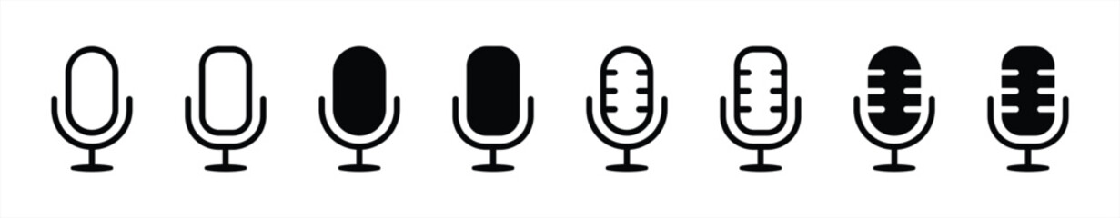 Poster - microphone icon set. podcast microphone icon sign symbol collections, vector illustration