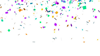 Wall Mural - Abstract celebration party with falling paper confetti transparent elements decoration