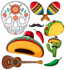 Wall Mural - Set of Mexican celebration element