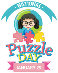 Sticker - National puzzle day banner