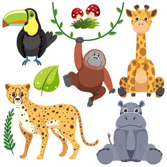 Canvas Print - Wild Animals Cartoon Collection