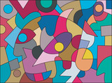 Fototapeta Młodzieżowe - colorful abstract mural art
