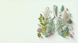 Pastel flora anatomy lung, world tuberculosis day, quit smoking, Easter renew spring time concept