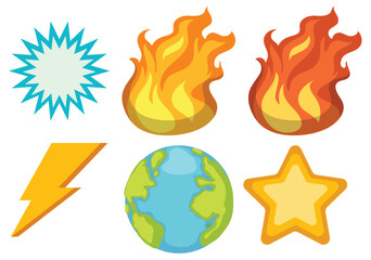 Sticker - Set of weather simple icon