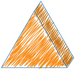 Wall Mural - triangular prism pencil colour sketch simple style