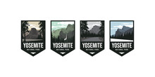Set Of Yosemite National Park Logo Badge Emblem Sticker Patch Vector Illustration