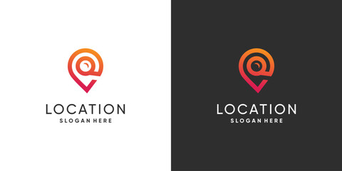 Wall Mural - Pin location logo design with creative modern idea