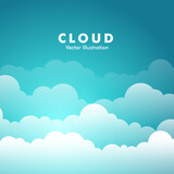 Fototapeta Do pokoju - White Cloud on blue sky vector illustration