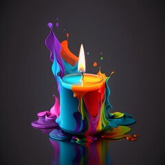 Wall Mural - colorful candle created using AI Generative Technology