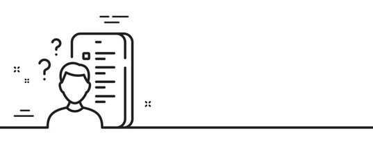 Poster - survey line icon. online feedback sign. quiz application symbol. minimal line illustration backgroun