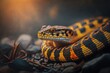 ﻿A macro photograph of a snake with exceptional details was captured AI generation.