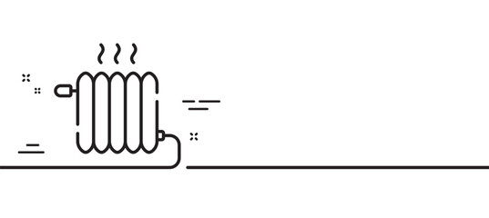 Poster - Radiator line icon. Heat convector sign. Temperature heater symbol. Minimal line illustration background. Radiator line icon pattern banner. White web template concept. Vector