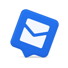 Poster - Email letter incoming message closed envelope mobile application button 3d realistic speech bubble icon