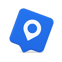 Poster - gps map pin location service button application direction distance pointer 3d realistic speech bubbl