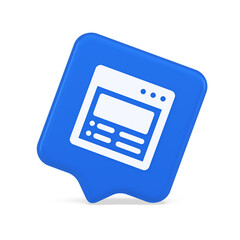 Poster - Internet document tax form banking account web page button virtual browsing interface 3d speech bubble icon