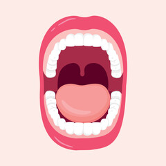 Wall Mural - Funny cartoon mouth with tongue out. Vector illustration for your design