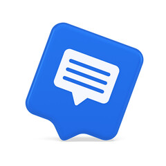 Poster - Chat box speech bubble button social networks texting internet communication 3d speech bubble icon