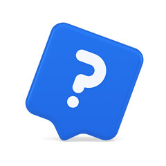 Poster - Question mark button advise attention answer FAQ point internet info support 3d speech bubble icon