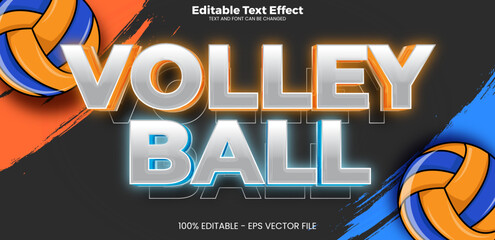 Wall Mural - Volleyball editable text effect in modern trend style