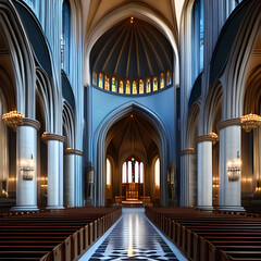 interior of church, created using generative ai